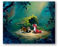 Fox and The Hound Art Walt Disney Animation Artwork New Found Friend in the Forest